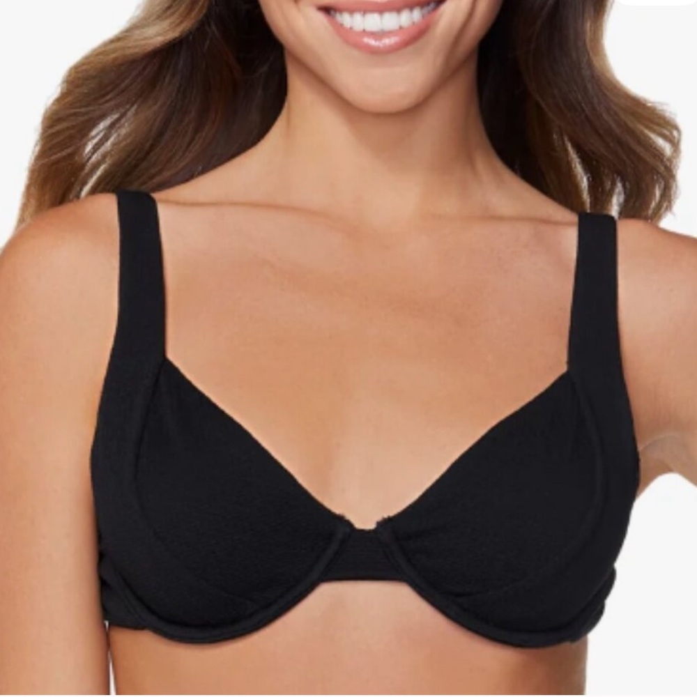 Raisins Ocean Solids Full Moon Underwire Bikini Top Black M